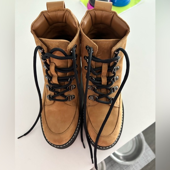 & Other Stories Tan Suede Chunky Sole Boots - Picture 2 of 5